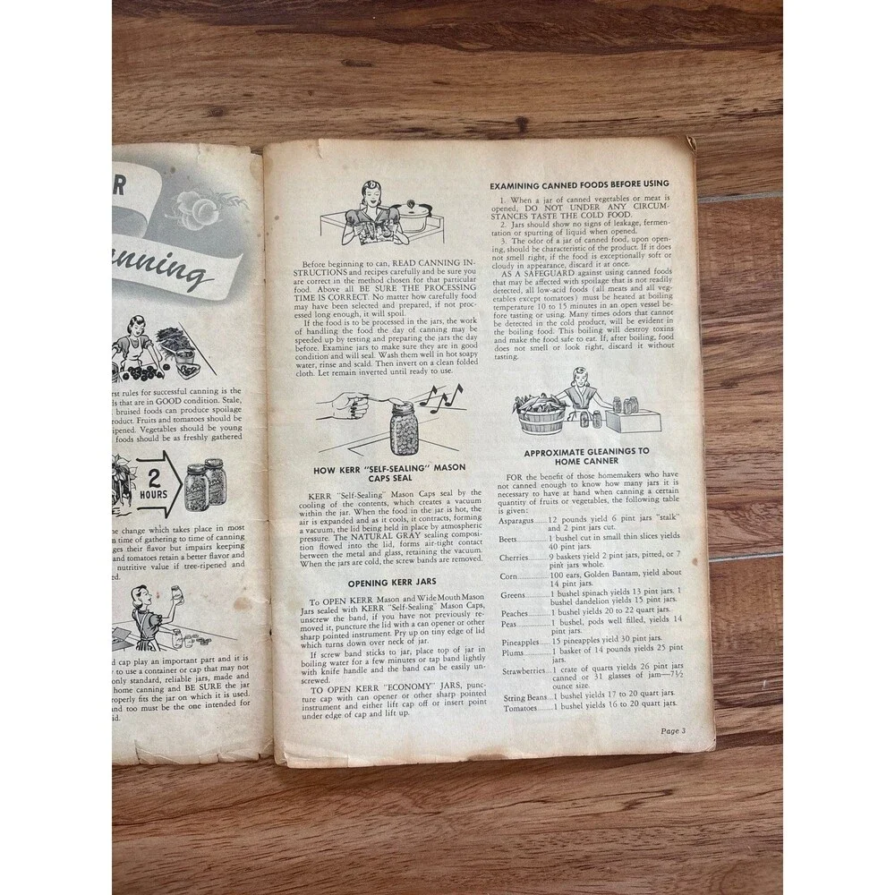 Vintage Kerr Mason Jar Canning Cookbook Recipe Book Retro Strawberry Cover